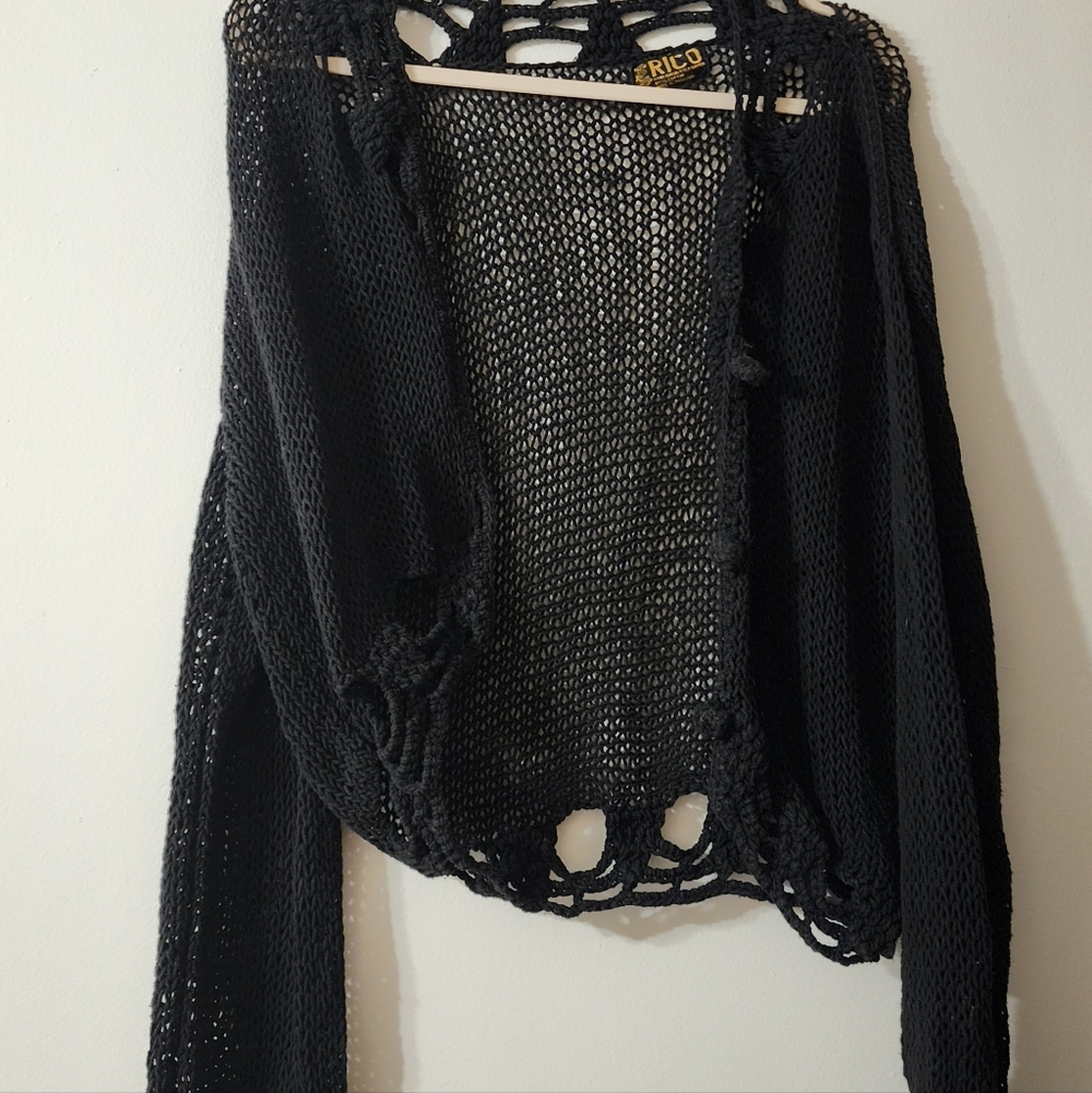 100% cotton Rico Open-Knit Sweater
